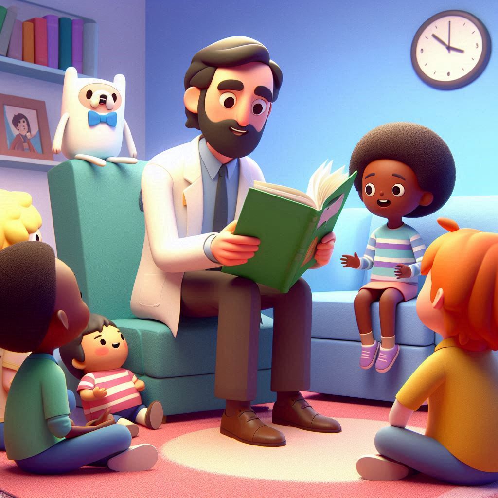 a psychologist explaining the benefits of reading to children